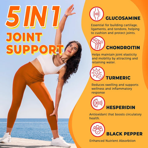 Turmeric Supplement, Glucosamine Chondroitin Turmeric - Joint Support Supplement for Relief 120 Capsules Glucosamine Sulfate Joint Supplement...