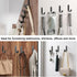 Adhesive Towel Hooks, 20 PCS Stainless Steel Self Adhesive Wall Hooks, Black Heavy Duty Shower Hook, Waterproof Oilproof Rustproof for Bathroom, K...