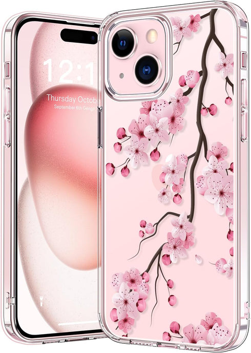bicol Compatible with iPhone 15 Case,Crystal Clear Cover with Fashionable Designs for Girls Women,Slim Fit Shockproof Protective Acrylic Phone Cas...