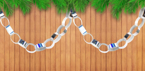 Hygloss Products Super Chain Strips 1" x 8" / 100 Holographic, Silver Count...