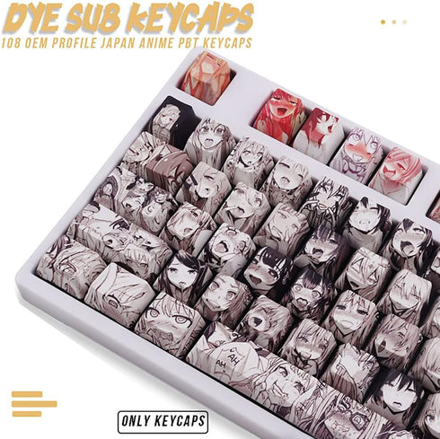 Gliging Anime Keycaps 108 PBT Dye Sublimation OEM Profile Japanese Anime Keycap for 61/87/104/108 Cherry Mx Gateron Kailh Switch Mechanical Keyboa...