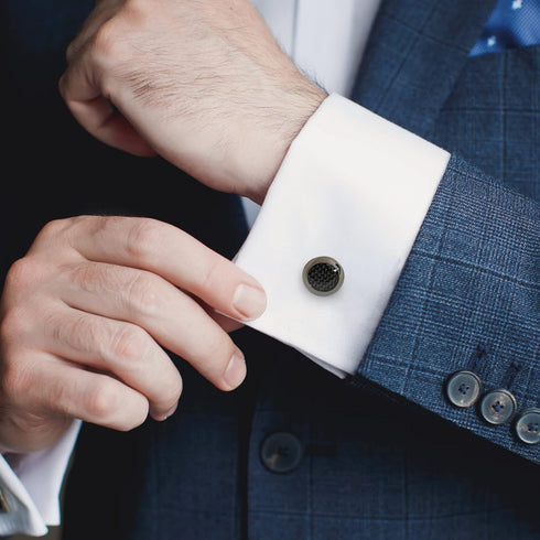 Black Carbon Fiber Cufflinks for Mens Shirt Wedding Business Gift...
