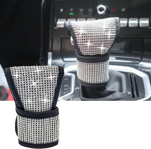 Car Accessories for Women Bling,Universal Car Bling Accessories with Crystal Sparkling Rhinestones for Girls,Lady Universal,White Car Shift Knob C...