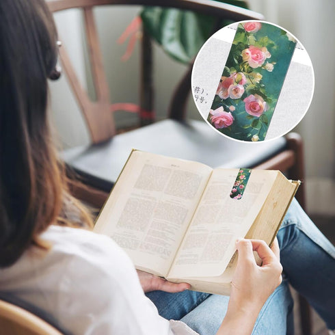 4Pcs Bookmark,Book Lovers Magnetic Bookmarks,Floral Style Bookmarks for Page Markers for Students and Teachers Reading,Book Lovers Gifts (C-Bloomi...