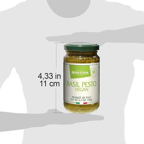 Mantova Vegan Basil Pesto, 6.7oz (Pack of 2), Product of Italy...