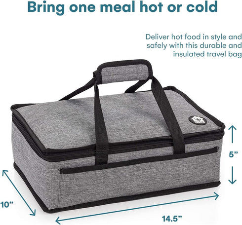 VP Home Insulated Casserole Carrier Travel Bag (Heather Gray) for Trip, Birthday Party, Mother's Day, Grocery Store, Supermarket, Outdoor Picnic e...