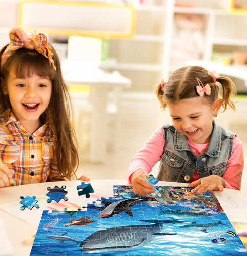 120 Pieces Puzzle for Kids Age 4-8 Underwater World Education Puzzle Toys Jigsaw Puzzle for Boys and Girls...
