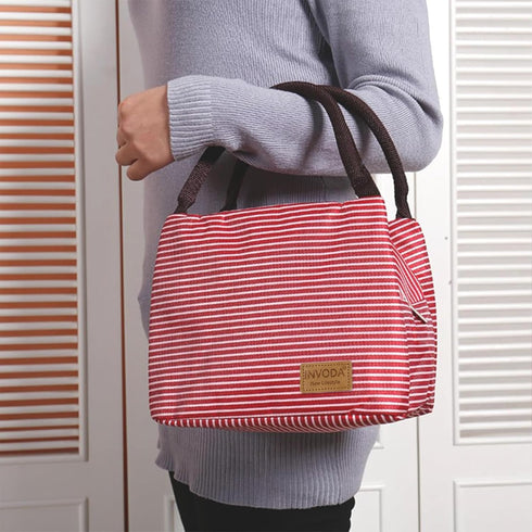 2PCS Lunch Bags Reusable Lunch Tote Bags Portable Lunch Cooler Bag Lunch Holder Insulated Lunch Box Bag for Picnic Office Beach (Green+Red)...