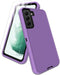 for Samsung Galaxy S21 Plus 5G Phone Case, with Screen Protector, Dust-Proof Port Cover, Full-Body Non-Slip Silicone Rubber Covered, Military Grad...