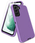 for Samsung Galaxy S21 Plus 5G Phone Case, with Screen Protector, Dust-Proof Port Cover, Full-Body Non-Slip Silicone Rubber Covered, Military Grad...