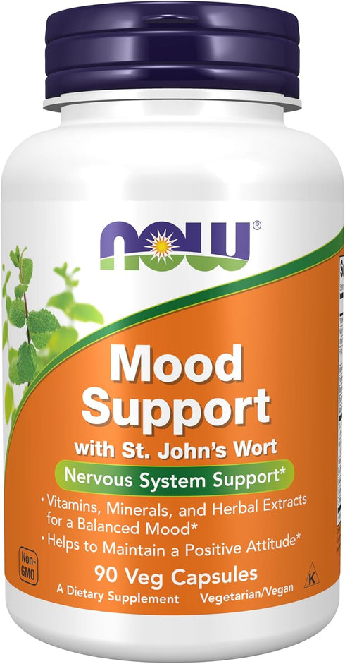 NOW Supplements, Mood Support with St. John's Wort, Nutrient and Herbal Extracts, 90 Veg Capsules...