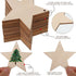 Tatuo 60 Set Natural Wooden Stars Cutouts Ornaments to Paint 3.15'' Unfinished Wood Star Embellishments for Craft with Twine for School Graduation...