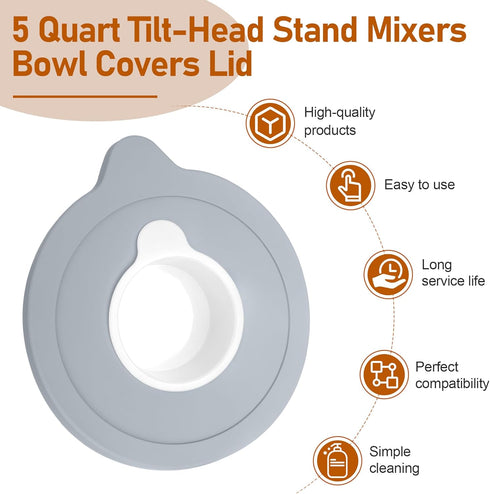 Mixers Bowl Covers Compatible with Kitchenaid Artisan&Classic Series Tilt-Head Stand Mixer Accessories Bowl, Kitchen Mixer Splash Guard for Kitche...