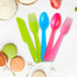 16 Pcs Kids Plastic Utensils, Reusable Toddler Feeding Utensils with 8 Kids Forks and 8 Kids Spoons, Colorful Kids Silverware Cutlery Set for Scho...