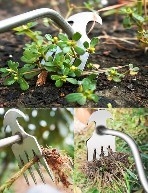 Weed Puller,Weeding Tool,Weeder Tool,Weed Puller Tool with Stainless Steel Claws & Removable Handle - Durable, Efficient Garden Cleanup Tool (19.7...
