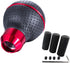 Arenbel 5 Speed Shifter Knobs Leather Car Gear Stick Lever Shift Ball Handle Replacement Fit Most Manual Vehicles, Red...