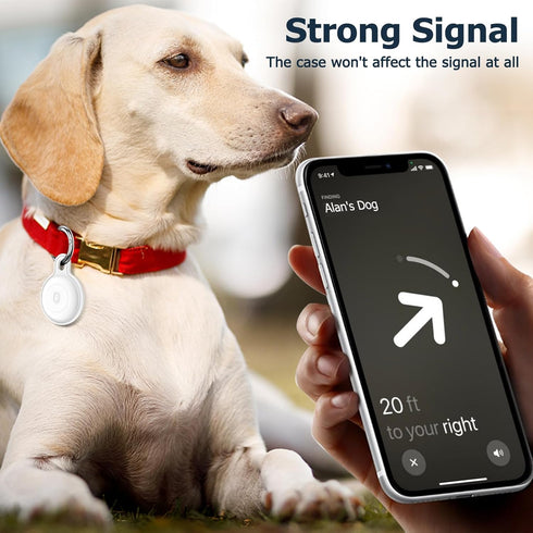4 Pack Airtag Holder, IPX8 Waterproof Silicone Airtag Keychain for Apple Airtag, Protective Anti-Scratch Airtag Case for Dog Collar Cat Collar, Wa...