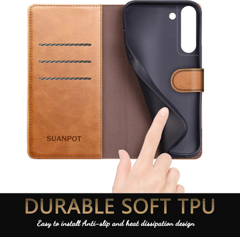 SUANPOT for Samsung Galaxy S21+/S21 Plus 6.7"(NON S21 6.2") with RFID Blocking Leather Wallet case Credit Card Holder, Flip Folio Book Phone case ...