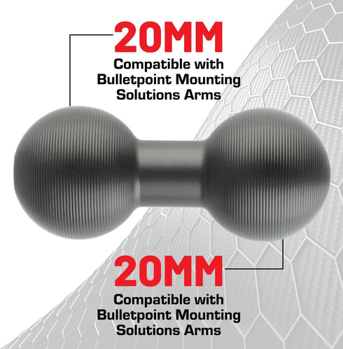 Bulletpoint Aluminum 20mm to 20mm Ball Mount Extension Connector for Mounting Arms with 20mm Connection...