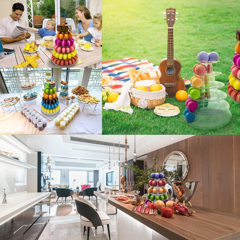 6 Tier Macaron Tower Stand for Wedding Birthday Party,Plastic Display Stand for Cupcake Cake2...