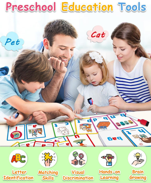 Montessori Educational Toys Gifts for 3 4 5 6 Year Old Kids, CVC Word Writing & Spelling Flash Cards, Preschool Learning Toddler Activities, Kinde...