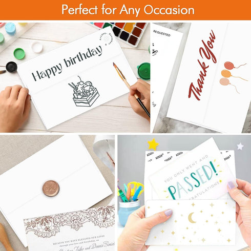 5x7 envelopes for invitaions 50 Pack A7 White Envelopes Quick Self Seal,for 5x7 Cards Perfect for Weddings, Invitations, Photos, Graduation, Baby ...