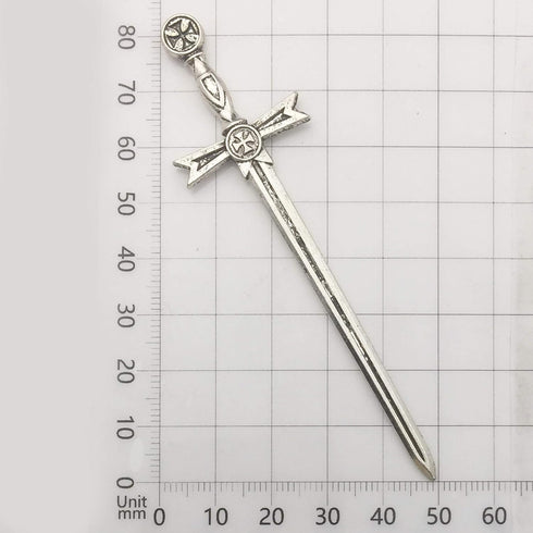 12pcs Craft Supplies Antique Silver Swords Knife Bookmark Charms Pendants for Crafting, Jewelry Findings Making Accessory for DIY Necklace Bracele...