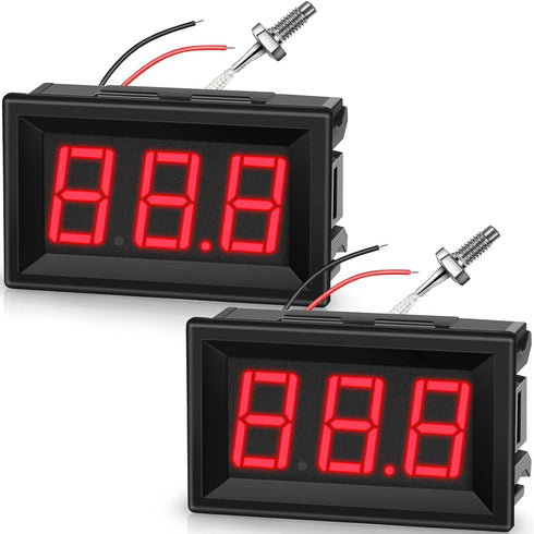2 Pieces -30-800 Degree Centigrade Digital Temperature Meter with 0.5 Meter K-Type Thermocouple Temperature Sensor and 2-Wires Reverse Polarity Pr...
