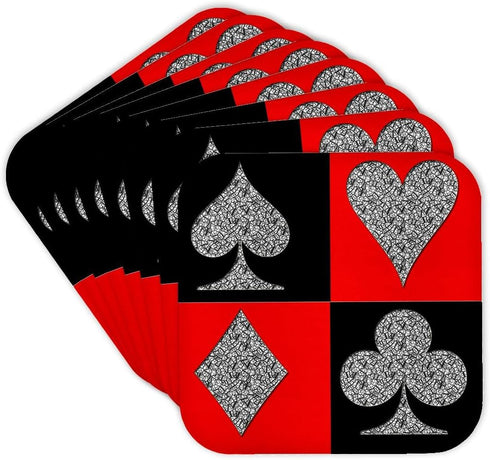 3dRose CST_218679_2 Poker Four of a Kind Aces Cool Design Popular Image Soft Coasters (Set of 8)...