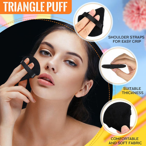 100 Pcs Powder Puff Face Soft Makeup Puff Triangle Powder Puffs for Loose Powder Mineral Powder Body Powder Velour Cosmetic Foundation Wet Dry Spo...