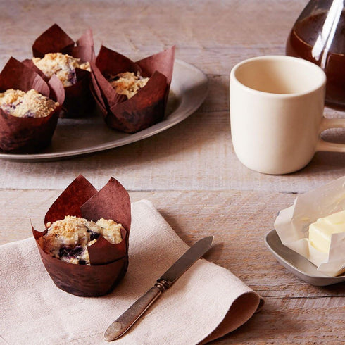 200 Pcs Brown Tulip Muffin Baking Cupcake Liners, Greaseproof, Heat-resistant, Disposable, Ideal for Weddings, Anniversaries, Birthdays...