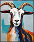 Posterizer 1 pcs- blue oil painting style background and a cute goat-Art for Animal Lovers-Abstract & Modern Art- Decor for Home & Office- unframe...