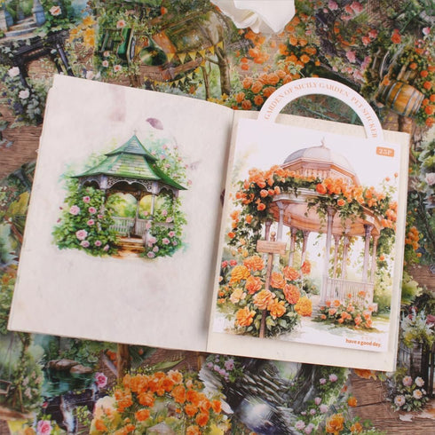 Dwpetzo PET Transparent Garden Stickers for Scrapbooking, Flower Plant Gardening Natural Tree Roses Stickers for Junk Journaling Scrapbook Supplie...