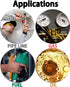 Brass Hose Barb 4 way Fitting 5/16" (8mm) Barb Splicer Mender with Stainless Steel Pipe Clamps air hose repair kit for Pipe Line/Fuel/Air (4-way, ...