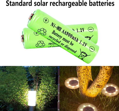 1.2v AA NIMH 900 mah Rechargeable Batteries, 12 Pack Double A Rechargeable Battery for Solar Lights, String Lights Pathway Lights,Mouse, Keyboard...