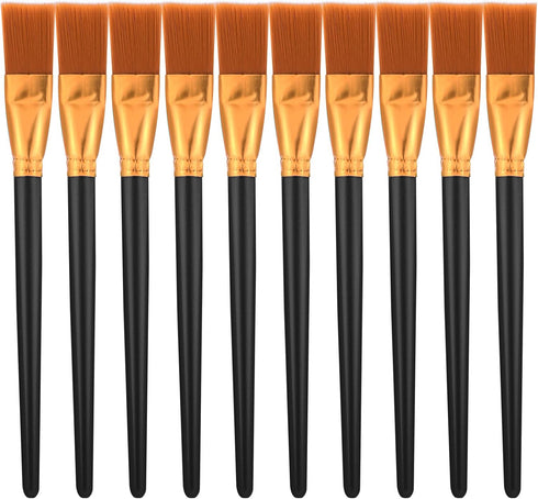 10 Pieces Paint Brushes for Acrylic Painting, Nylon Paint Brushes 1 Inch Wide Flat Paint Brushes Set for Artists Professional Amateurs Gouache & A...
