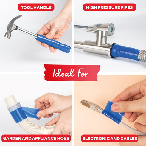 XFasten Self-fusing Silicone Tape Pro, Blue, 1.5-Inch x 15-Feet, 30mils Extreme Silicone Pipe Fix Tape for Leak Drain Pipes, Tool Grip, Electrical...