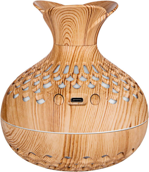Wood Grain Humidifier-Flower Shape Mini Humidifier with Cool Mist Humidifier for Bedroom/Desk/Car/Office,2 Mist Mode Waterless Auto Shut-Off, 7 Co...