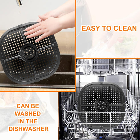 Air Fryer Grill Pan for COSORI 5QT Air Fryers, 9.09IN Upgraded Square Crisper Plate Tray, Air Fryer Replacement Parts Accessories Rack with Rubber...