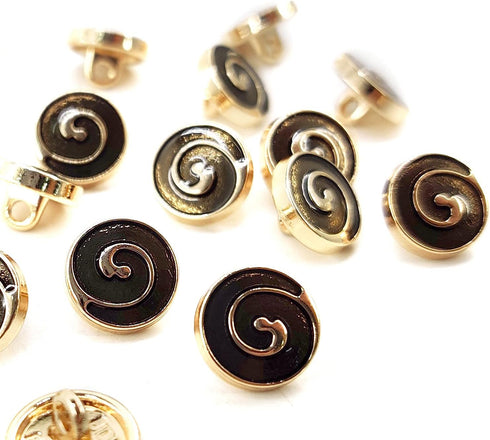 Decorative Enamel Copper Swirl Sewing Shank Buttons 20 Pcs - 10mm, 13/32"...