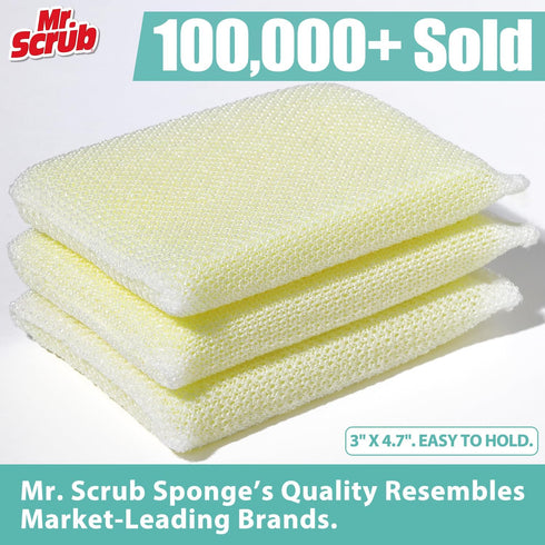 All-Purpose Sponges, Non Scratch, for Washing and Cleaning Dishes, Premium Scrub and Scrubbers, 12 Pads, Ideal for Kitchen, Bathroom...