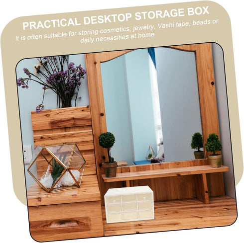 STOBOK Jiugongge Storage Box Drawer Plastic Parts Storage Stackable Craft Organizer Desk Storage Organizer Makeup Organizer with 9 Drawers for Van...