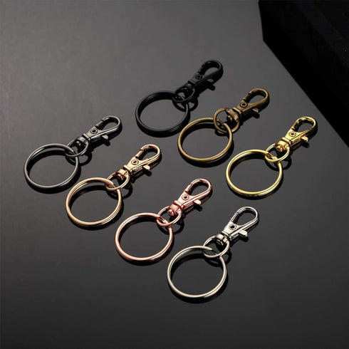 Hotop 100 Pieces Swivel Clasps Set 50 Piece Lanyard Snap Hooks with 50 Piece Key Chain Rings, Lobster Keychain Clip Hooks Lobster Claw Clasps for ...