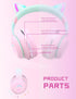 Kids Bluetooth Headphones,Cat Ear LED Light Child Wireless Headphones with Mic,Adjustable Headband,TF Card,Foldable Bluetooth Stereo Over-Ear Kids...