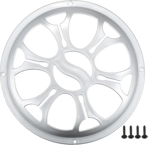 ACROPIX Universal 8" Car Speaker Grills Cover Round 8 Inch Audio Speaker Subwoofer Guard Protector Case with Mounting Screws ABS Silver Tone - Pac...