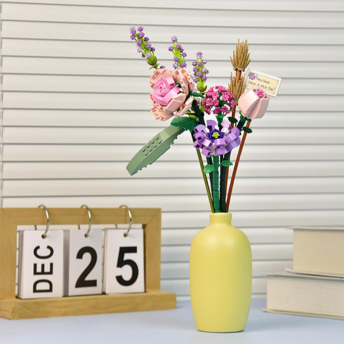 Mini Bricks Flower Bouquet Building Set, Artificial Flowers DIY Unique Decoration Home 547 Pcs Botanical Collection for Couples Women Wife Girl...