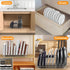 FLSEPAMB Lid Organizer Pot Lid Organizer 10-Tier Pot Lid Rack Holder Suitable for Bakeware Dish Plate, Cutting Boards, Pots & Pans, Serving Trays,...