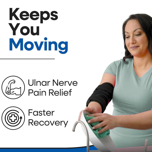Elbow Splint Tendonitis l Tennis Elbow Brace | Cubital Tunnel Brace Support for Sleeping | Arm Support & Compression Sleeve Immobilizer for Ulnar ...