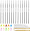 BAGERLA 14 Sizes Crochet Hooks(0.5-1.9mm), Iron Ergonomic Crochet Hooks Set with Big Eye Yarn Needle and Stitch Markers Clip Extra Long Crochet Ne...