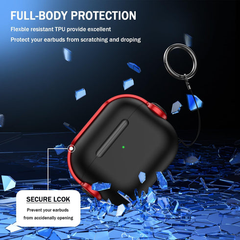 R-fun Airpods 3rd Generation Case with Secure Lock, Music Headset Earphone Protective Case Cover with Cleaning Kit Compatible with Apple Airpods 3...
